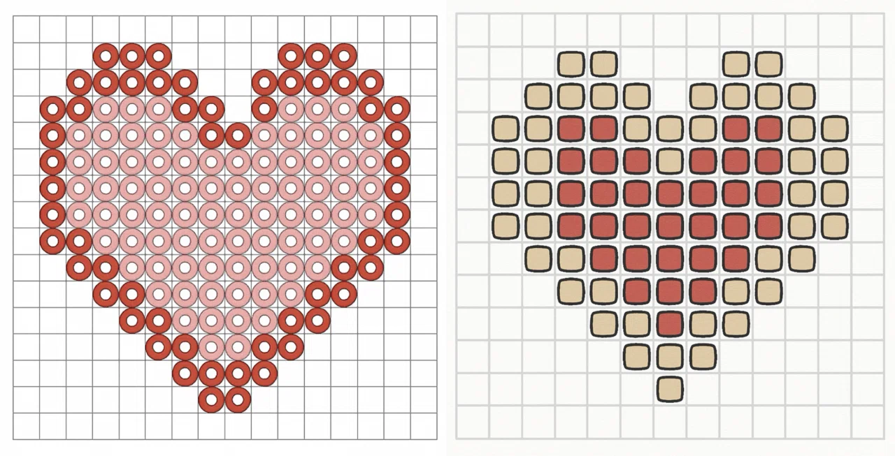 AIと作るビーズ図案｜①ドット絵でハートを作ってみました｜AIクラフトラボ