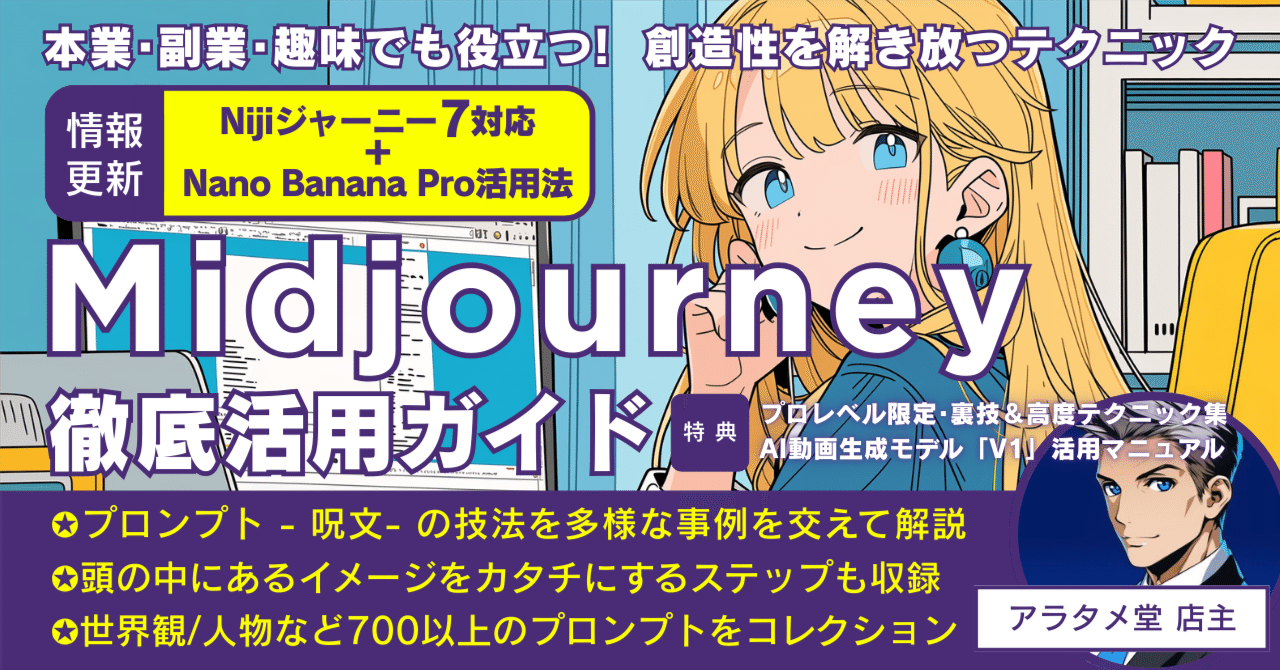 随時更新】Midjourney徹底活用ガイド［初級〜中級者向け］本業・副業