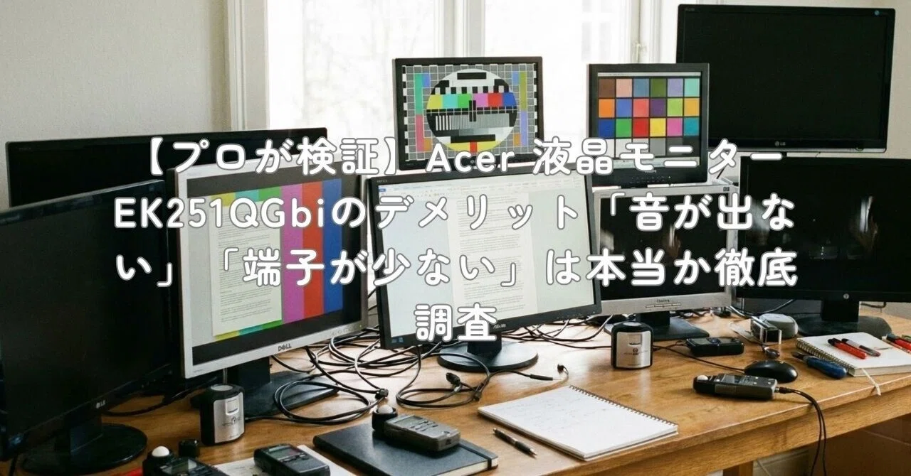 プロが検証】Acer 液晶モニター EK251QGbiのデメリット「音が出ない