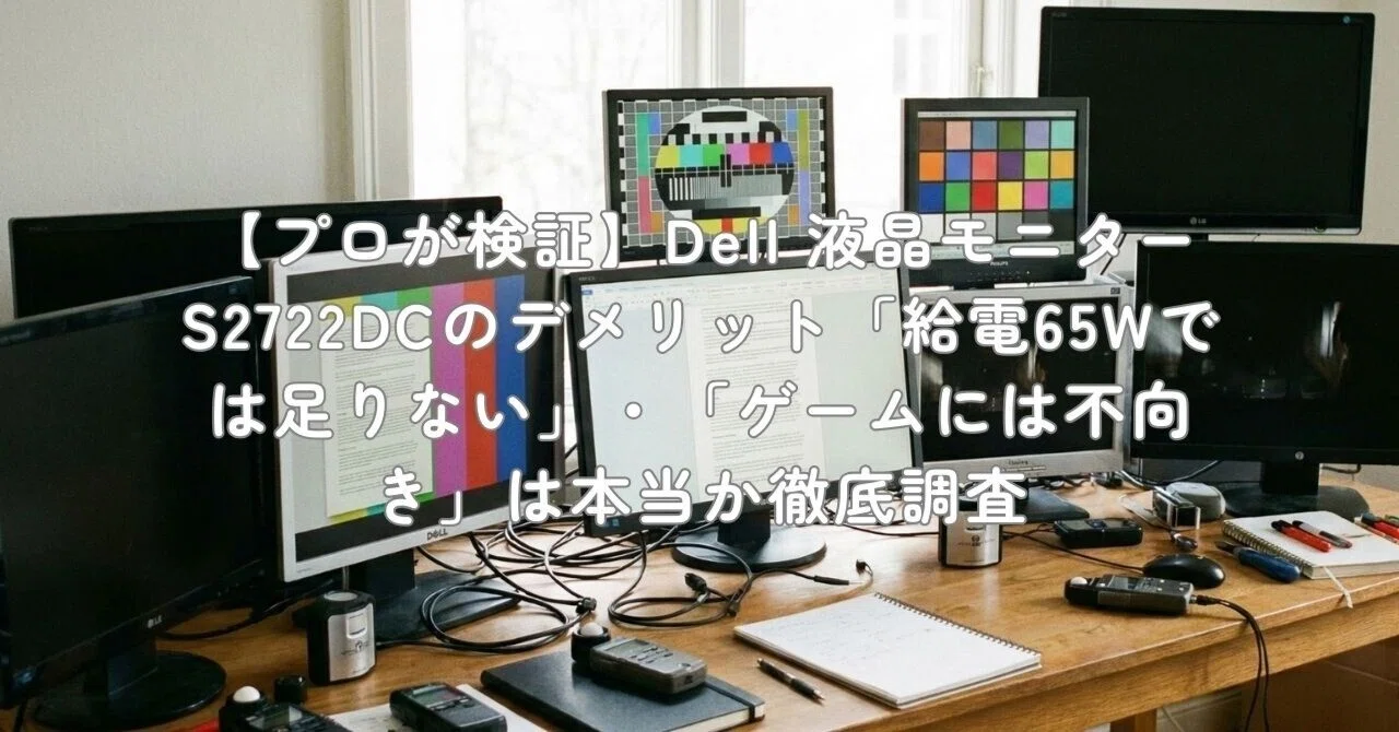 プロが検証】Dell 液晶モニター S2722DCのデメリット「給電65Wでは足り