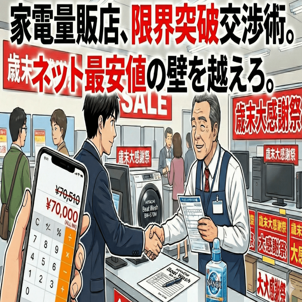 洗濯機 ビートウォッシュ 9/2午前中に取れる方であれば値引きします 実録】2025年末、日立ビートウォッシュを指し値交渉でネット最安値以下