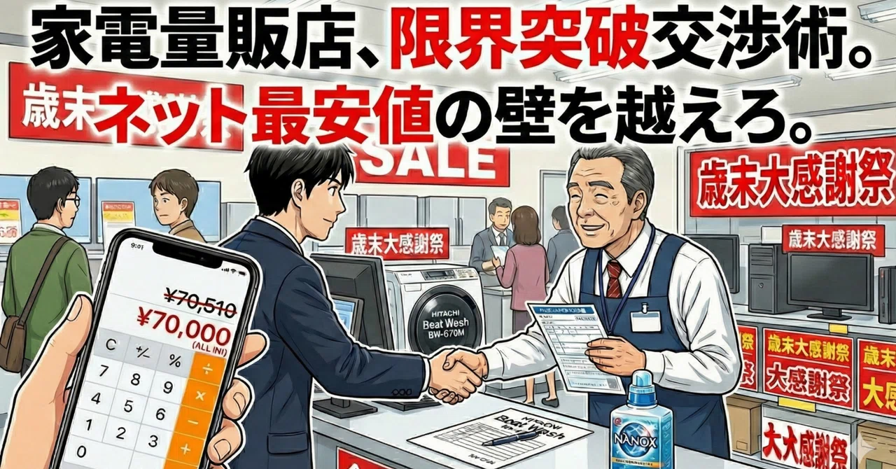 実録】2025年末、日立ビートウォッシュを指し値交渉でネット最安値以下 