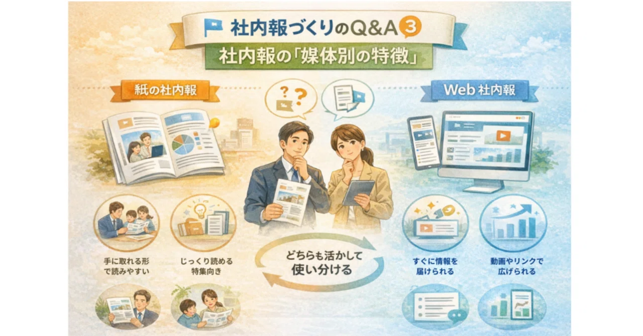 教えて!「社内報」づくりのQ&A③社内報の「媒体別の特徴」と使い分け|文字校正が得意なデザイン会社_USS
