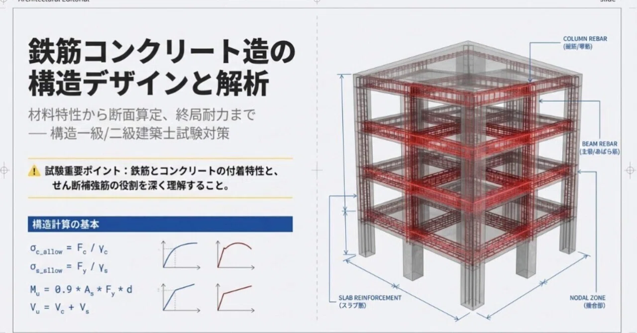 鉄筋コンクリートの配筋 RC造の配筋・定着・部材算定」【一級建築士】完全講義【スライド+対話