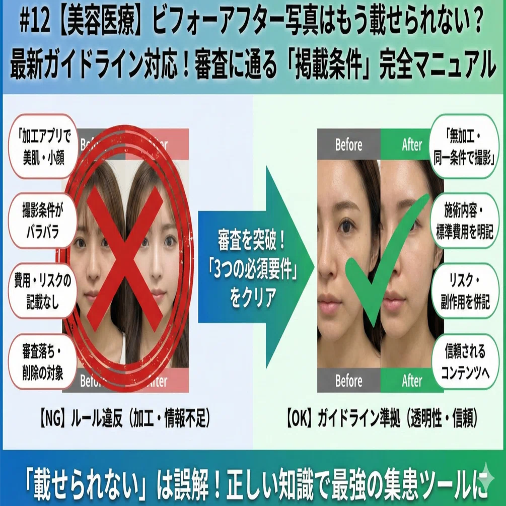 12【美容医療】ビフォーアフター写真はもう載せられない？最新