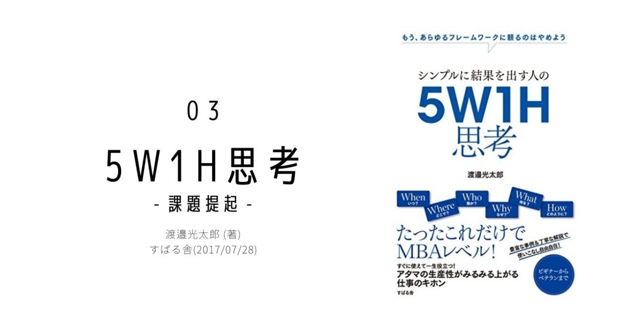 Book Review]5W1H思考 - 課題提起｜KAO Imada