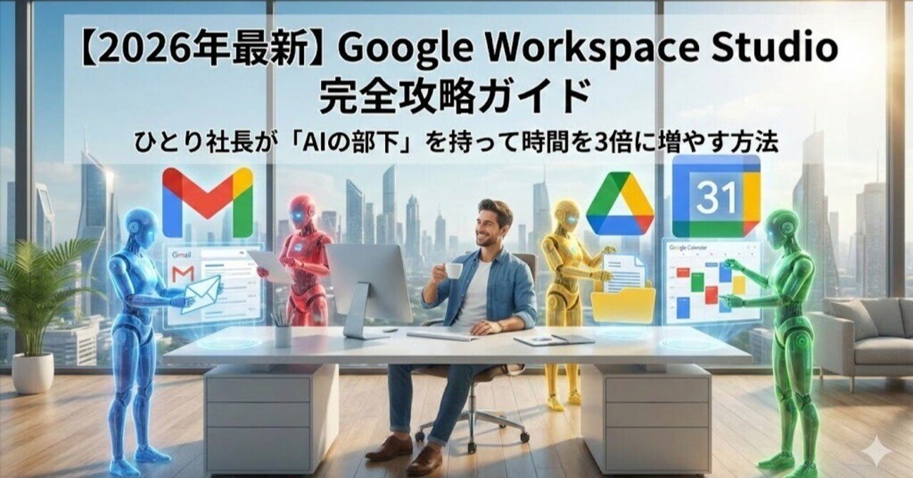 2026年最新】Google Workspace Studio 完全攻略ガイド：ひとり社長が