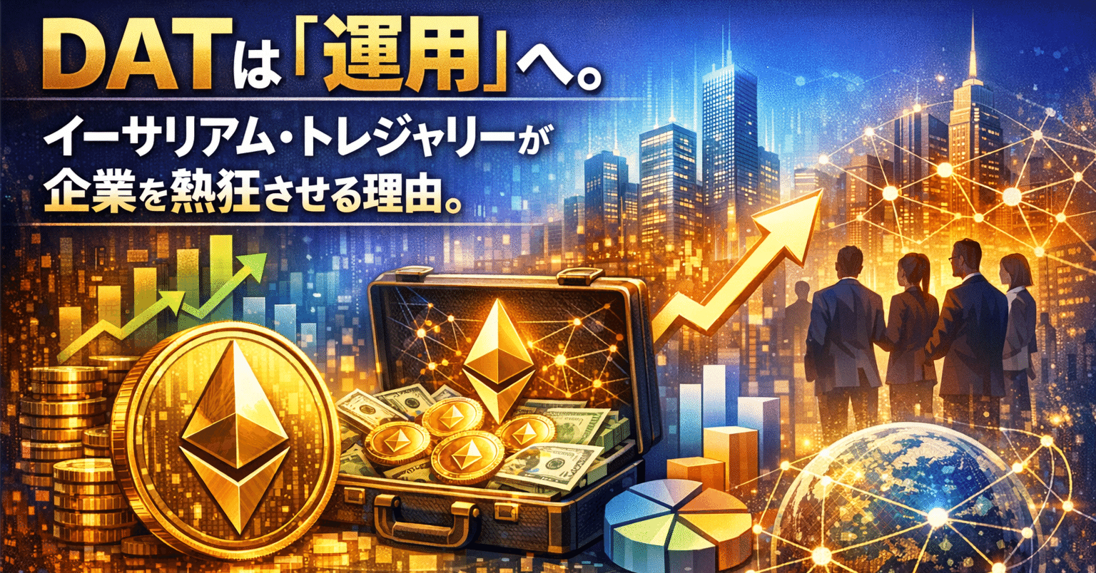 DATは「運用」へ。イーサリアム・トレジャリーが企業を熱狂させる理由｜暗号資産・Web3徒然草｜栃山 直樹