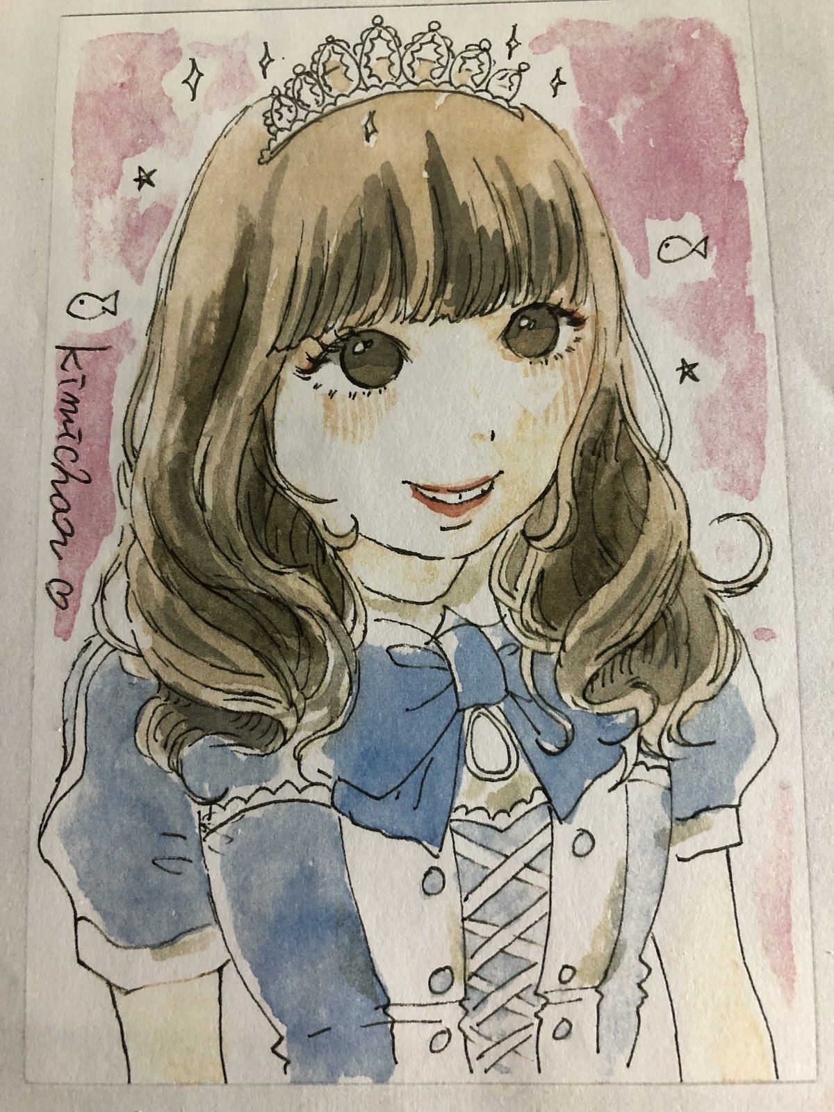 メイドさんの似顔絵｜桃太郎
