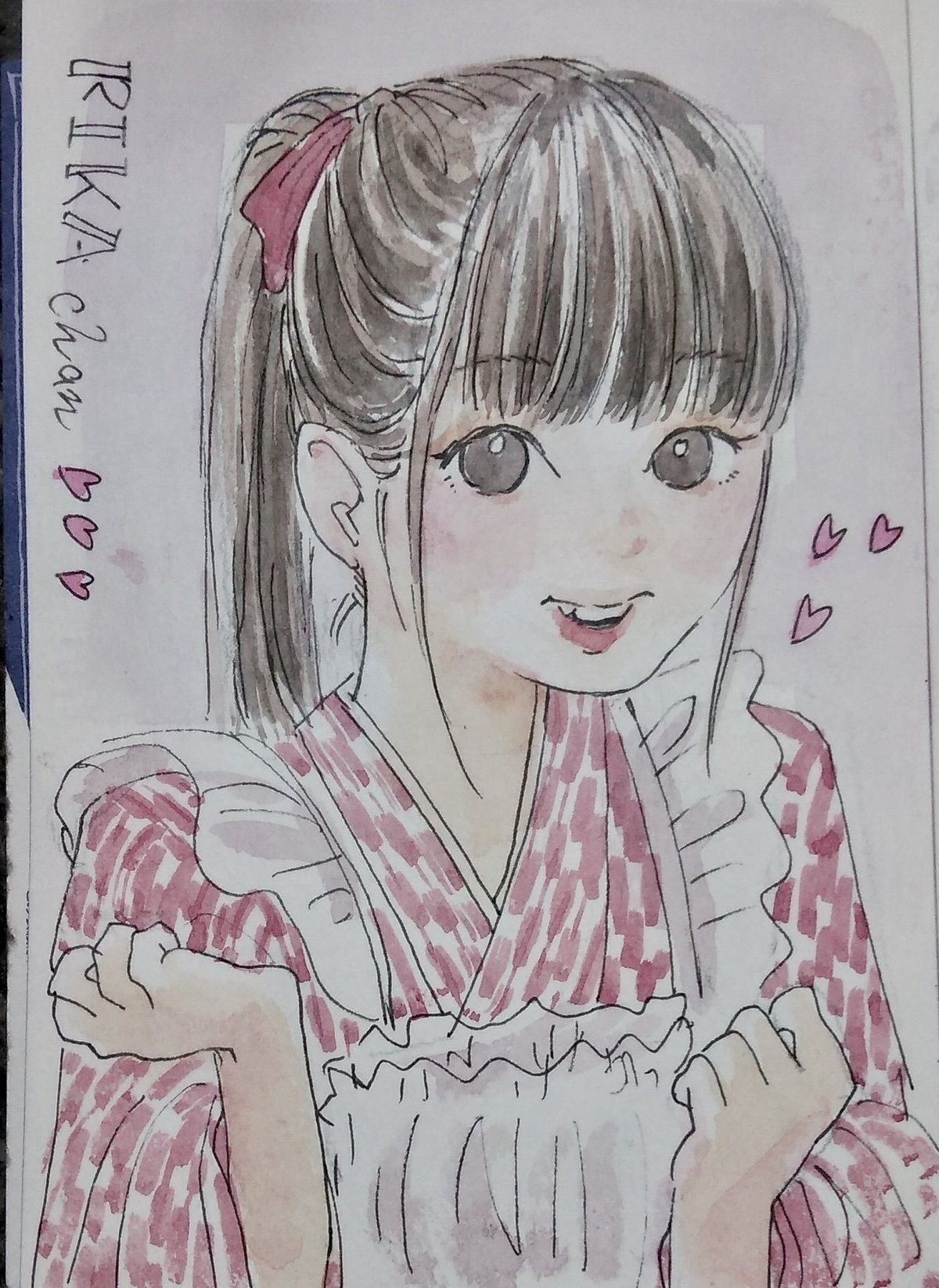 メイドさんの似顔絵｜桃太郎