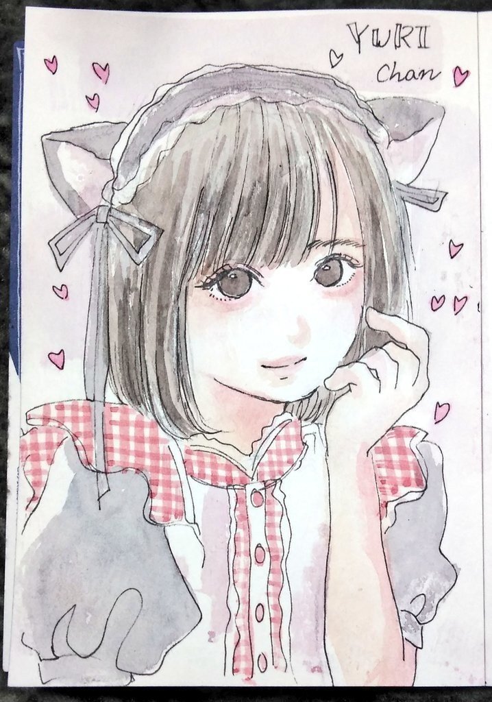 メイドさんの似顔絵｜桃太郎