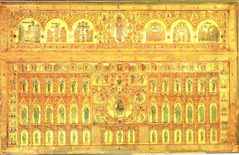 正に「黄金の聖堂」、サン・マルコ寺院内のモザイク画｜食の工房