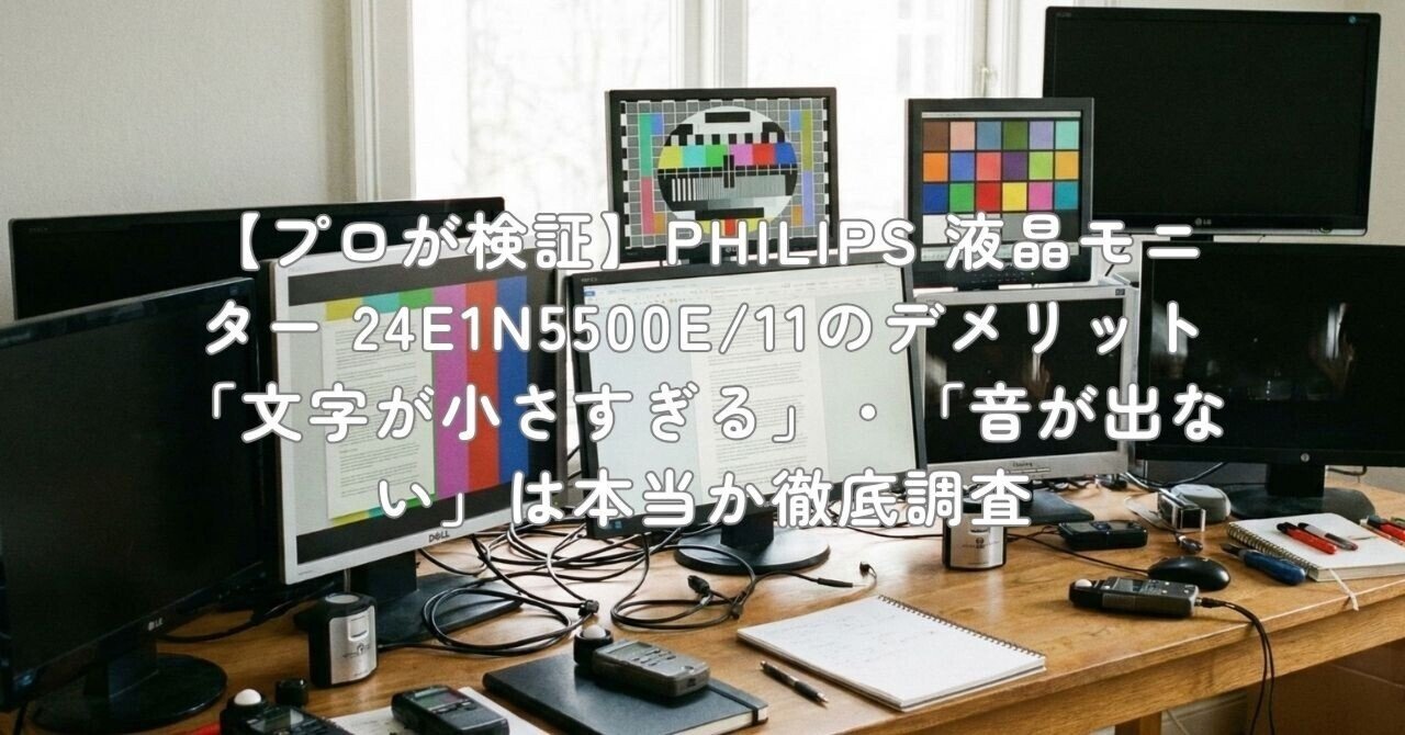 プロが検証】PHILIPS 液晶モニター 24E1N5500E/11のデメリット「文字が