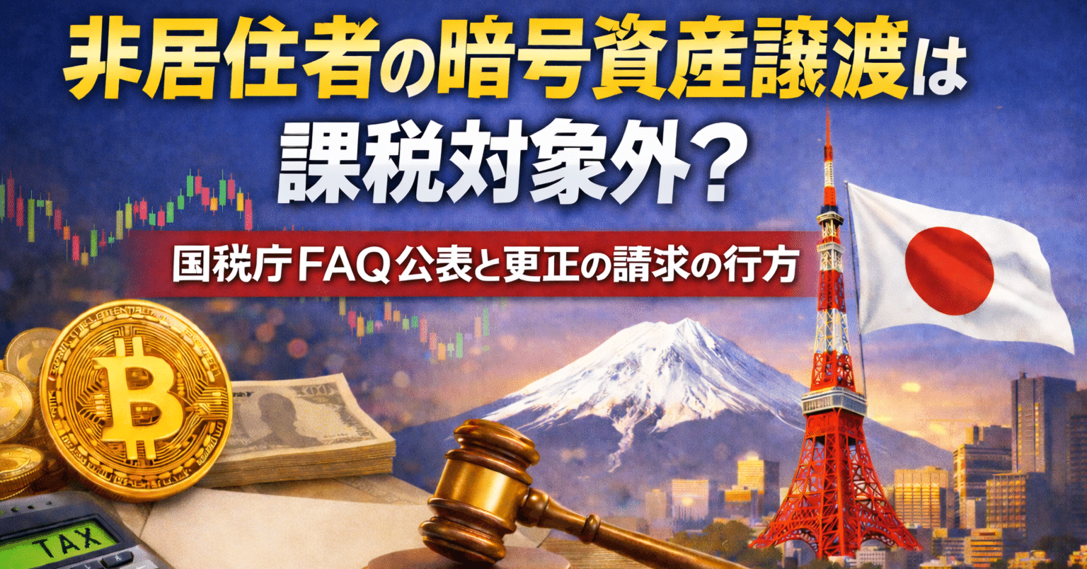 非居住者の暗号資産譲渡は課税対象外？国税庁FAQ公表と更正の請求の可否｜国税不服審判所裁決令和６年５月28日｜泉絢也・藤本剛平