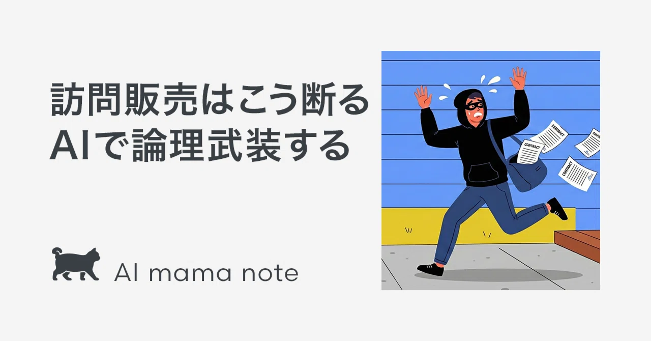 訪問販売が秒で引き下がる。「特定商取引法×AI」の論理的撃退術｜AIママノート