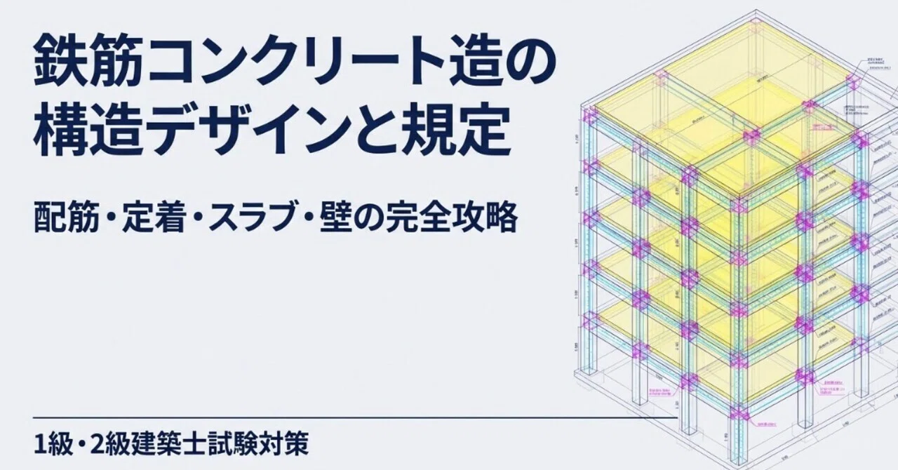 鉄筋コンクリートの配筋 RC造の配筋・定着・部材算定」【一級建築士】完全講義【スライド+対話