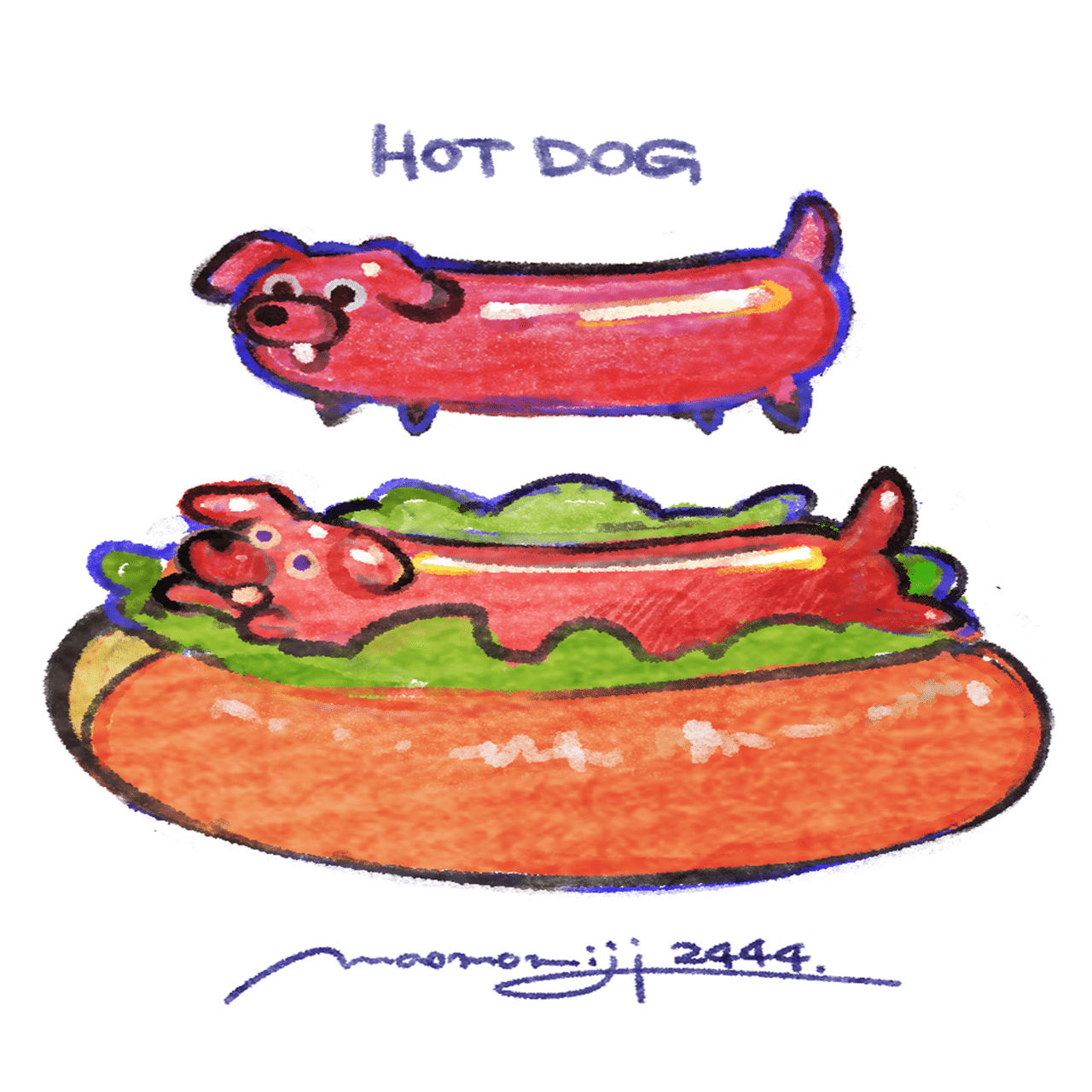 DAY2444:ホットなドッグ/A hot dog』｜もみじ真魚/MaoMomiji