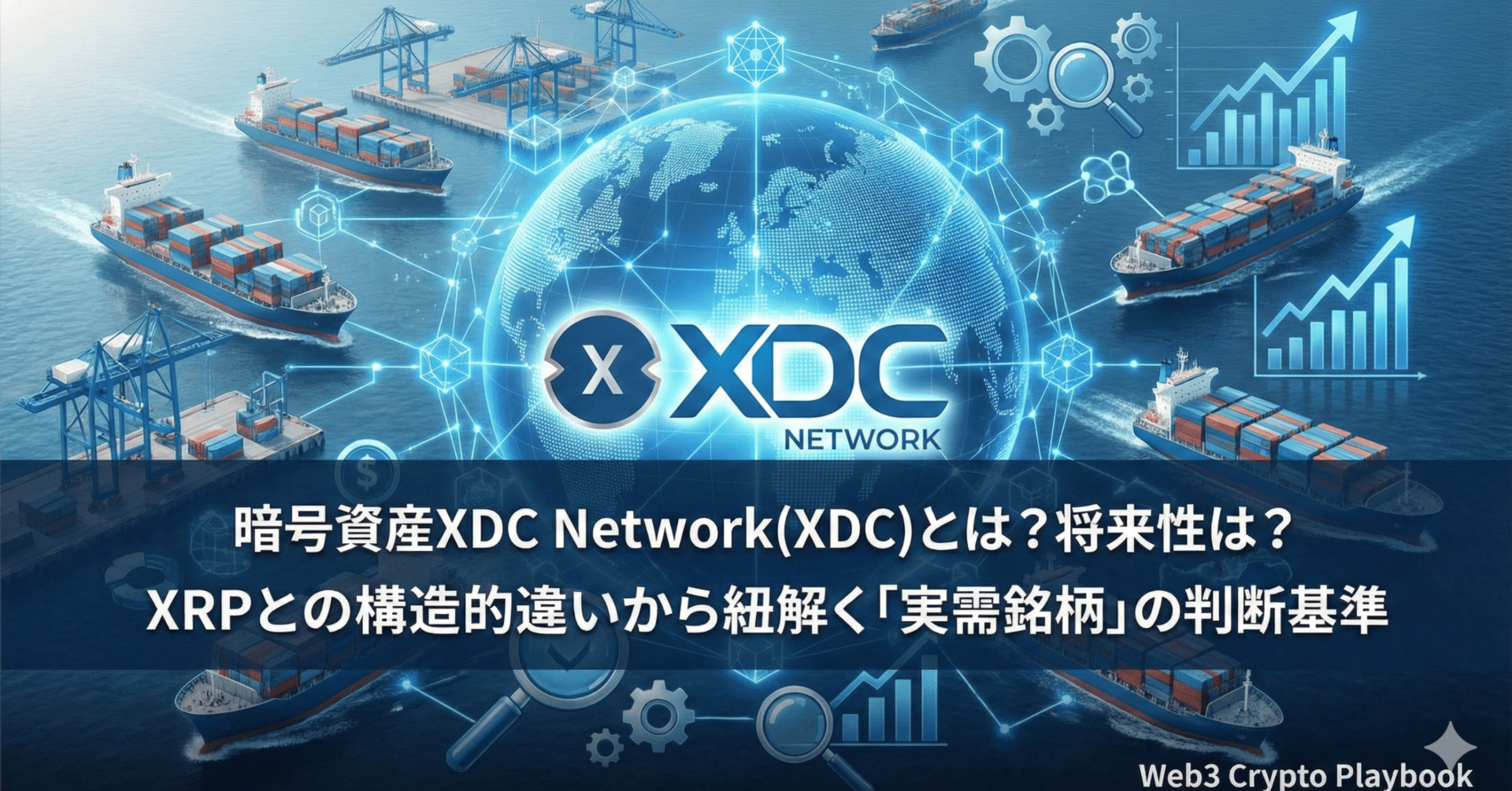 暗号資産XDC Network(XDC)とは？将来性は？XRPとの構造的違いから紐解く「実需銘柄」の判断基準｜Web3 Crypto Playbook