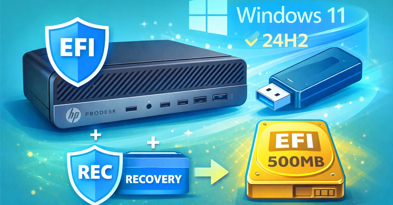 【備忘録】HP ProDesk 600 の EFI 領域が 100MB で Windows Update(24H2)に失敗する対策｜ht ...
