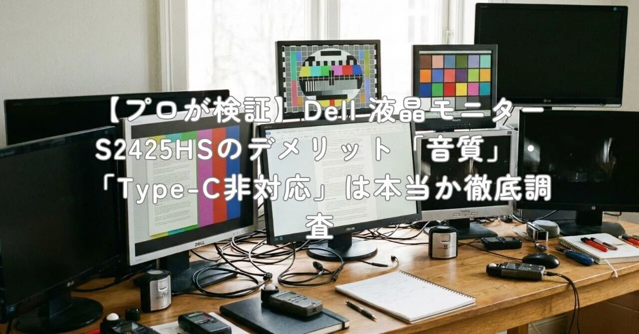 プロが検証】Dell 液晶モニター S2425HSのデメリット「音質」・「Type