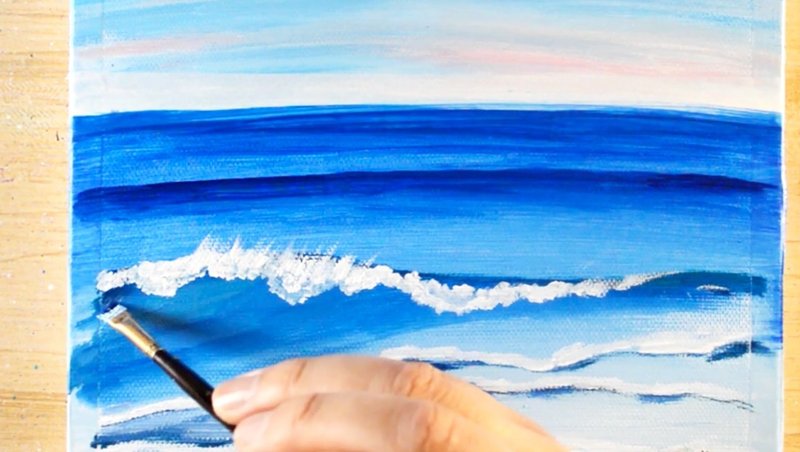 アクリル絵の具を使用した夕暮れと海の描き方 初心者が簡単に絵を描く方法 Junya Art Note