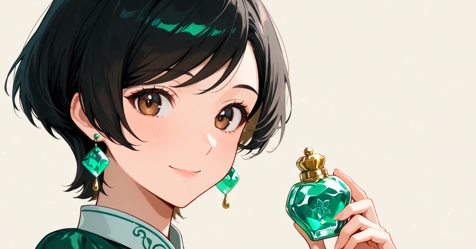 AIを使って『香水瓶は皇宮に躍る』の「紅玻璃」のイラストを描いて