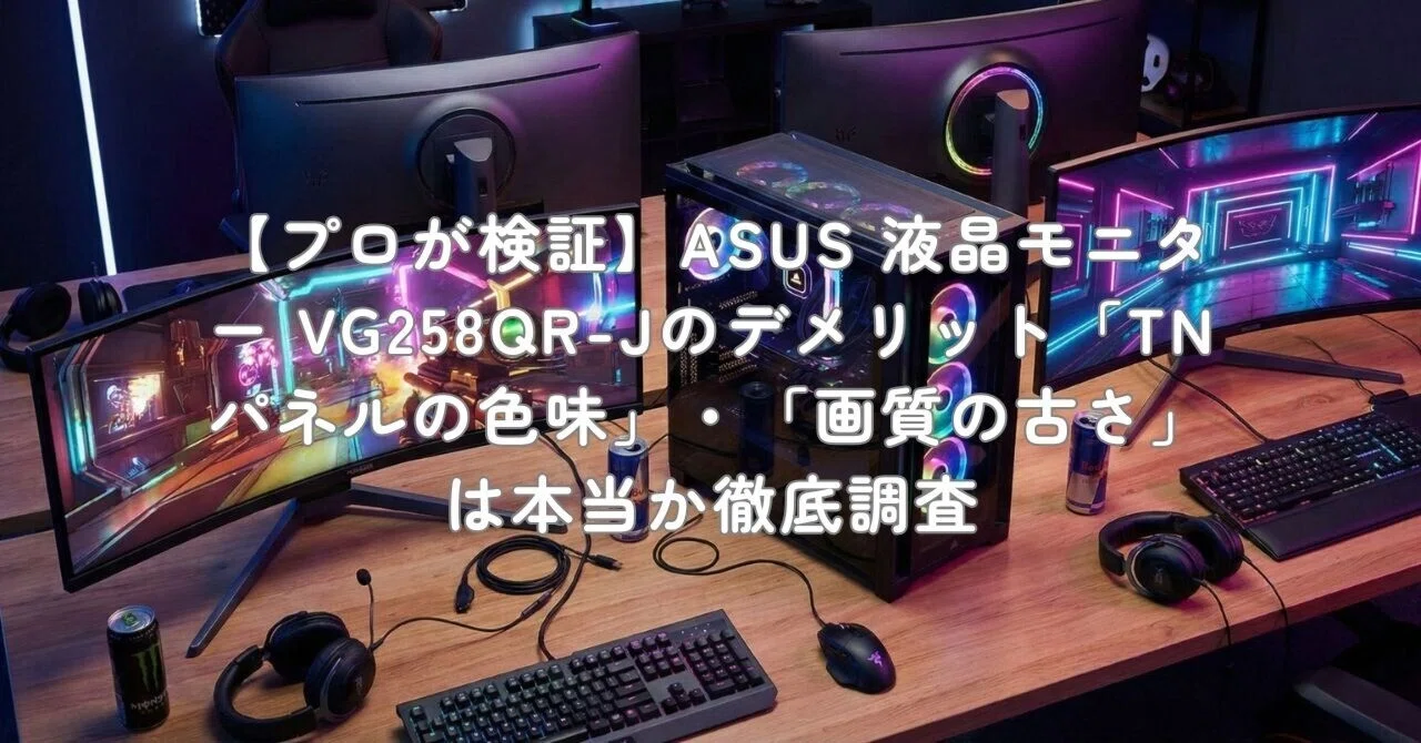 プロが検証】ASUS 液晶モニター VG258QR-Jのデメリット「TNパネルの色 