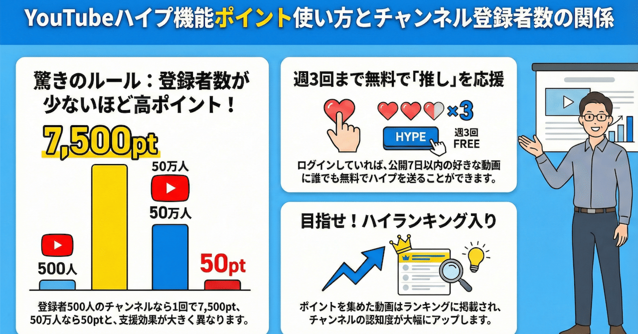 YouTubeハイプ機能ポイント使い方とチャンネル登録者数の関係｜(新潟県