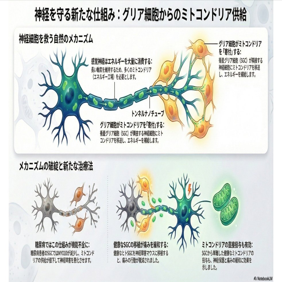 エネルギー供給網の破綻こそが痛みの正体!; 糖尿病や化学療法による