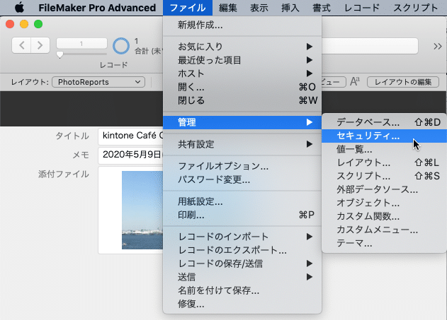 FileMaker Pro Advancedで拡張アクセス権を設定