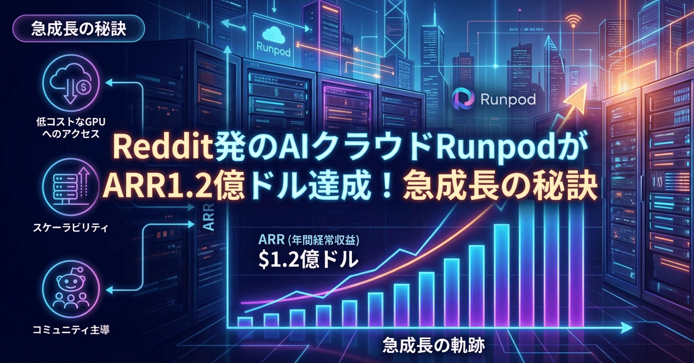 Reddit発のAIクラウドRunpodがARR1.2億ドル達成！急成長の秘訣｜AIソリューションオフィス