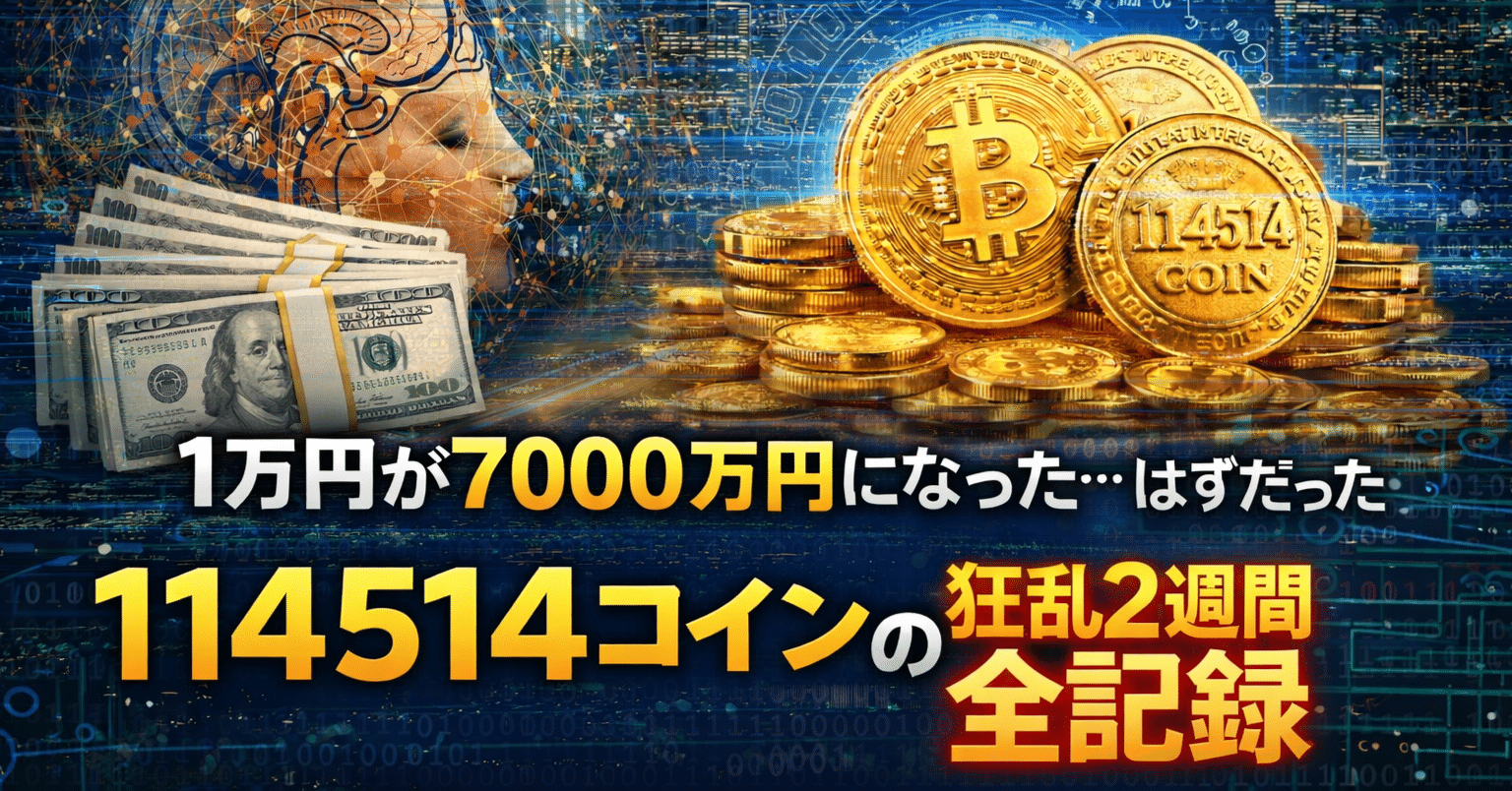 暗号資産》「1万円が7000万円になった…はずだった」114514コインの狂乱2週間全記録｜夢見る子羊/投資家