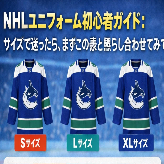 NHLユニフォーム初心者ガイド：サイズで迷ったら、まずこの表と照らし