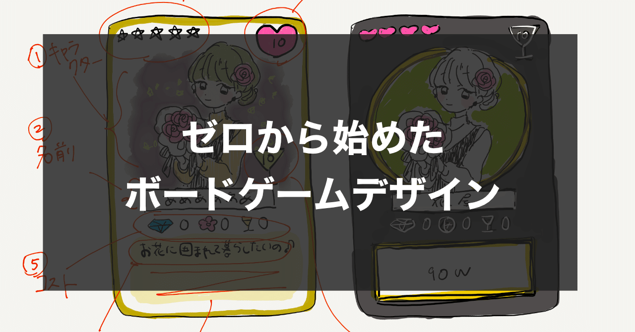 ゼロから始めたボードゲームデザイン の話 キャラクターカード編 Red Seed ボドゲ制作 Note
