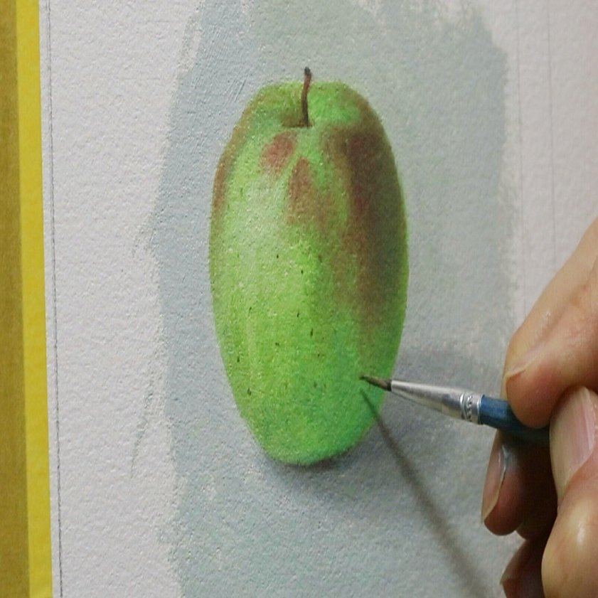 混色の基礎】ミニマルに青リンゴを描く｜平林孝央（絵描き）