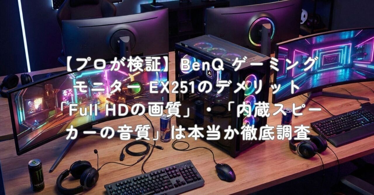 プロが検証】BenQ ゲーミングモニター EX251のデメリット「Full HDの