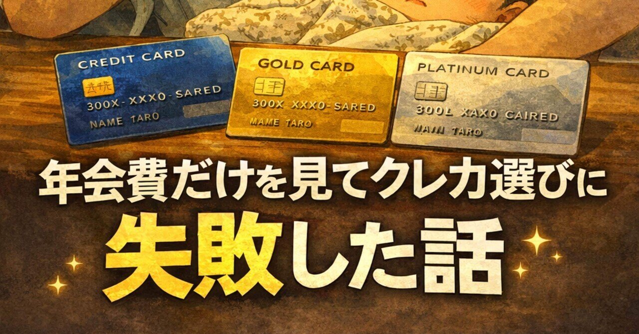 年会費と還元率だけを見て、クレカ選びに失敗した話｜よかにせ | 家族旅行×マイル×ポイント活用
