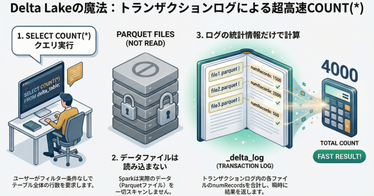 ⚡Databricks認定データエンジニアプロフェッショナル⚡デルタトランザクションログ（_delta_log）の役割とメタデータによる最適化｜Mellow  Launch