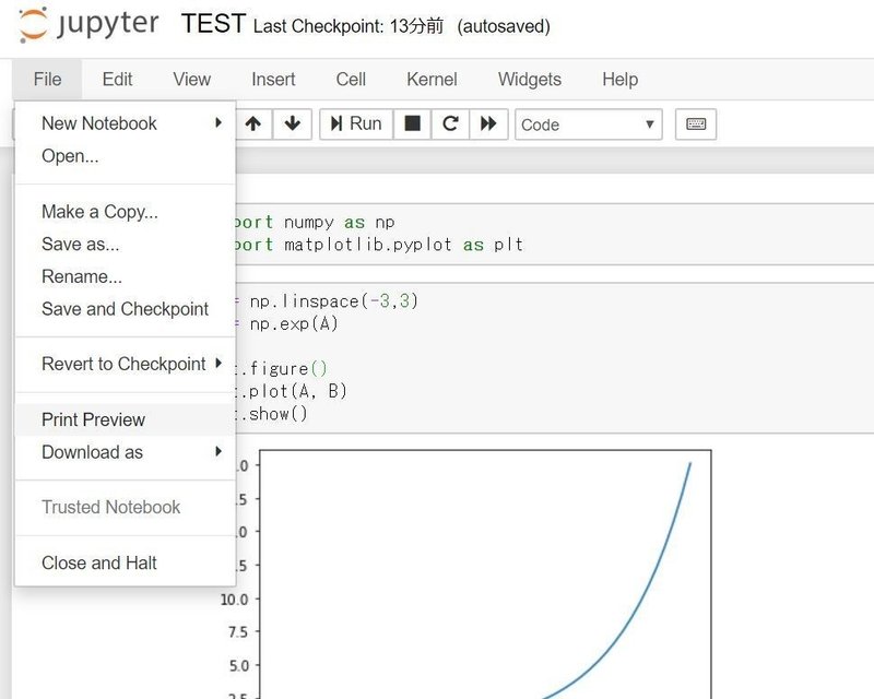 Jupyter Notebookでコードと計算結果をあわせてpdfとして保存する方法 Kazu Uchiyama Note