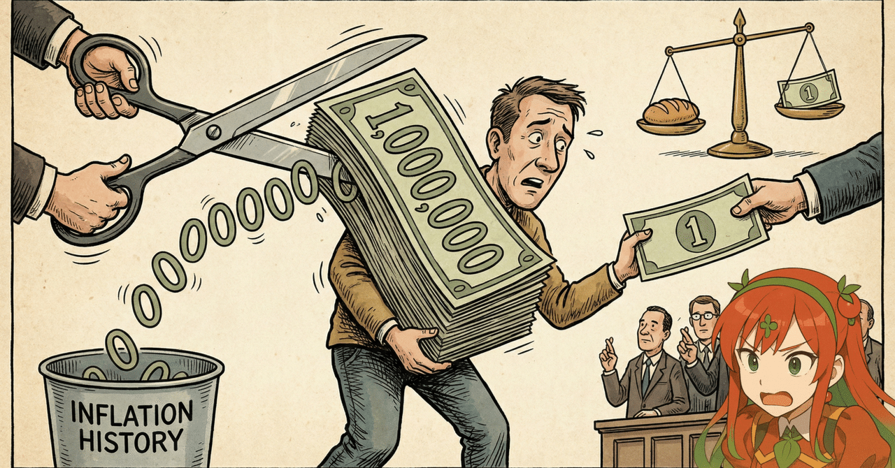 お札のゼロを切ると何が変わる？—デノミの心理学と国家の賭け】お札のゼロを“切る”と何が変わる？—デノミの心理学と国家の賭け｜とまとの気分次第研究所