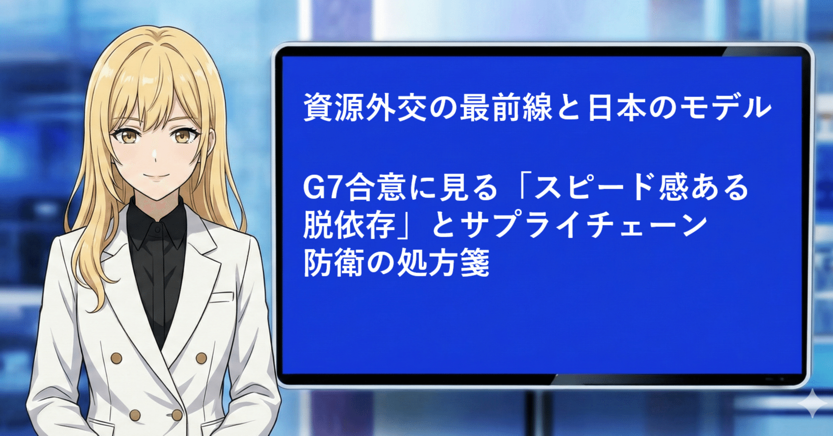 資源外交の最前線と日本のモデル ―G7合意に見る「スピード感ある脱依存」とサプライチェーン防衛の処方箋―｜たかひろ