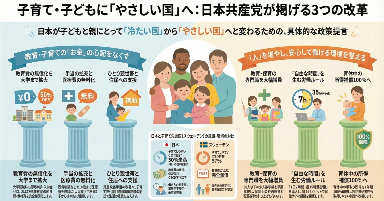 【政策：18.子ども・子育て】なぜスウェーデンは97%が「子育てしやすい」と答えるのか？ 日本が見過ごしてきた5つの視点｜赤旗読者2023