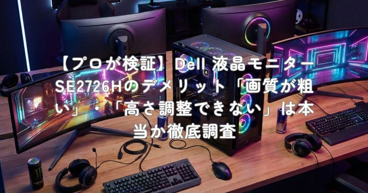 プロが検証】Dell 液晶モニター SE2726Hのデメリット「画質が粗い