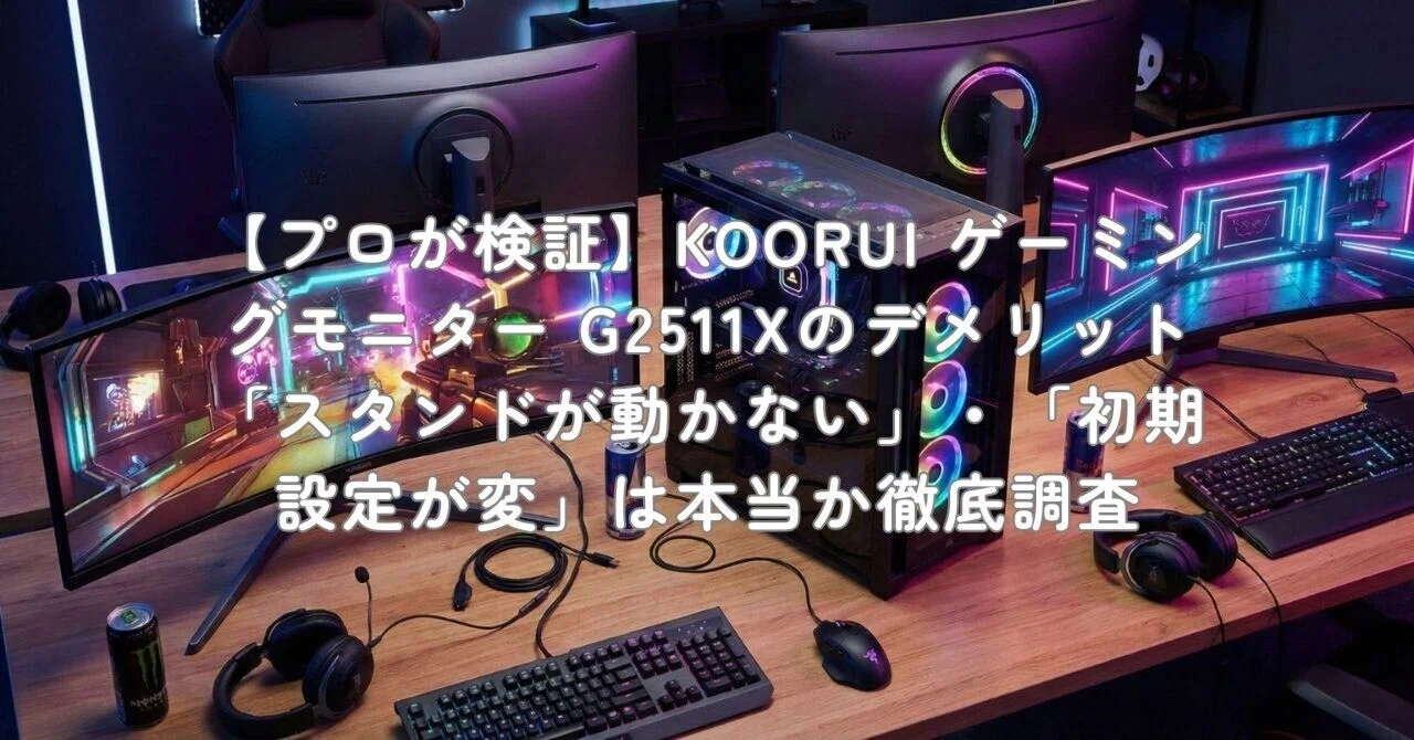 プロが検証】KOORUI ゲーミングモニター G2511Xのデメリット「スタンド