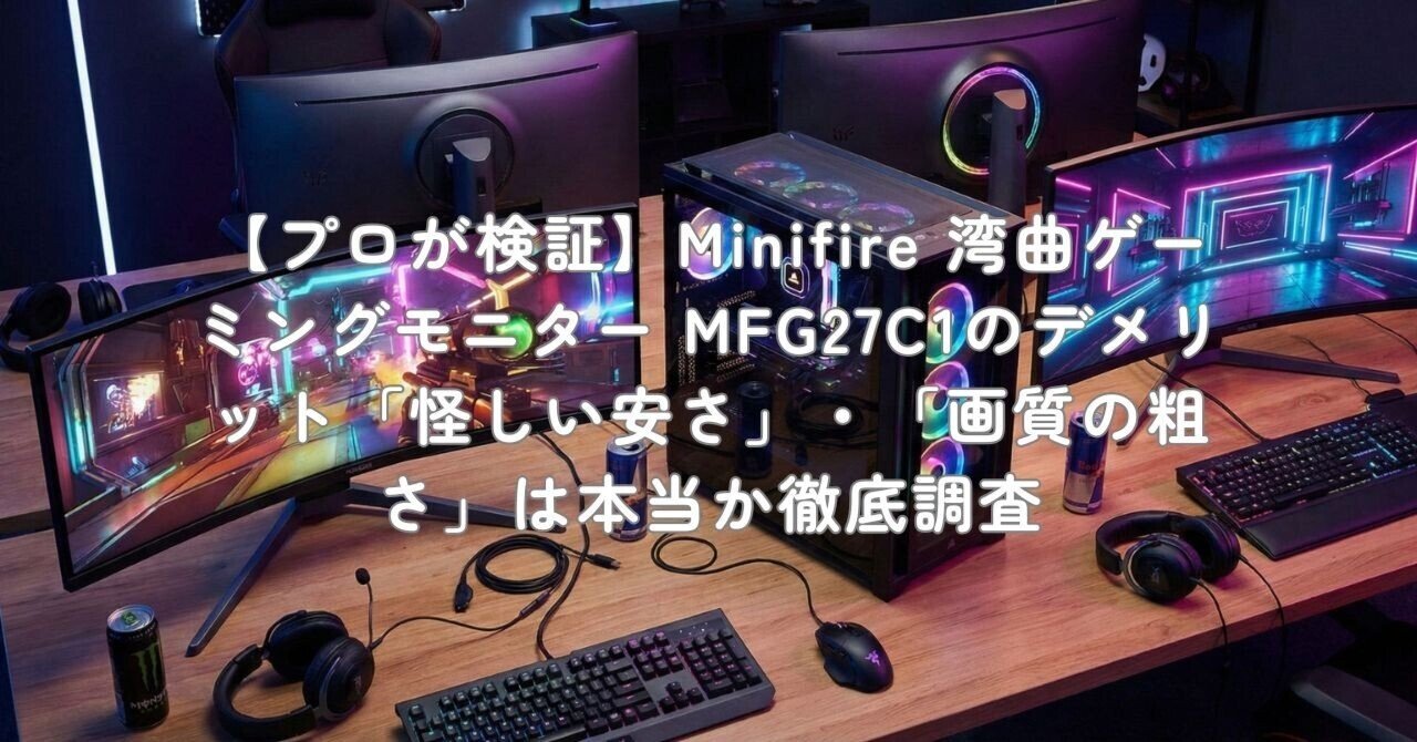 プロが検証】Minifire 湾曲ゲーミングモニター MFG27C1のデメリット