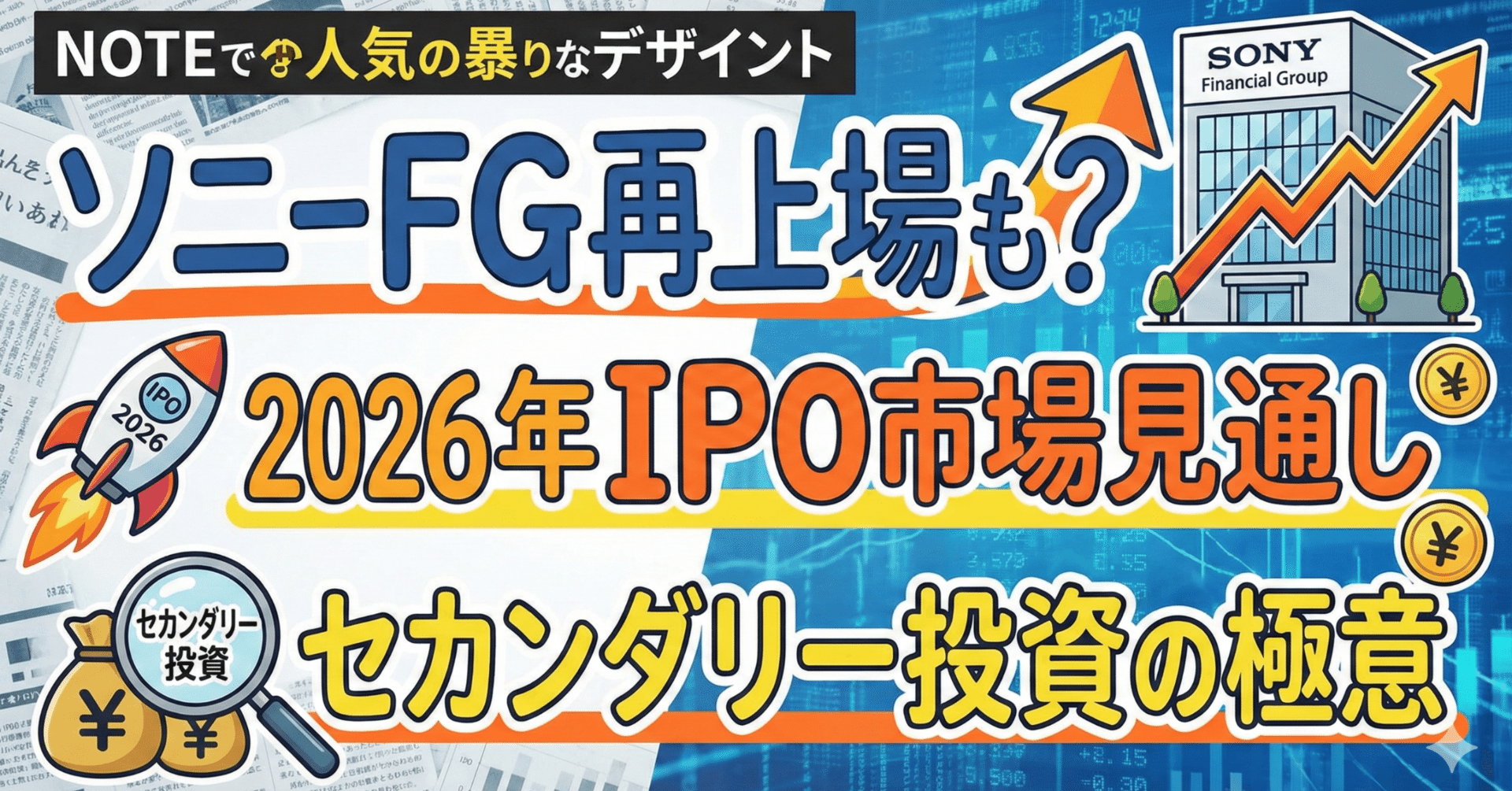 ソニーFG再上場も？2026年のIPO市場見通しと「セカンダリー投資」の極意｜日本個別株デューデリジェンスセンター