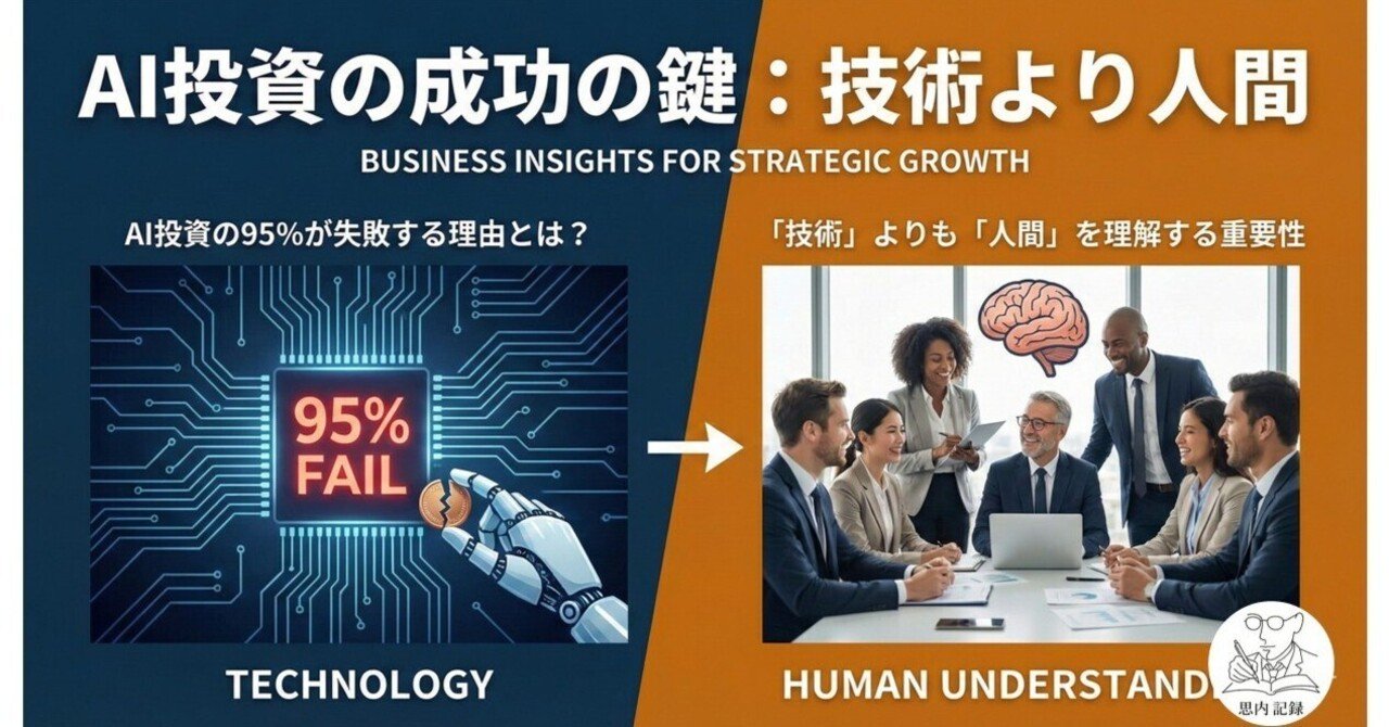 AI投資の95％が失敗する理由とは？「技術」よりも「人間」を理解する重要性｜思内 | 経営戦略の中の人