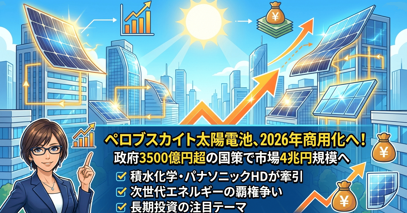 ペロブスカイト太陽電池関連銘柄をチェック―政府3500億円超の国策が市場を動かす―｜結城はるみ🇸🇬日本株・米国株・クリプト×AI