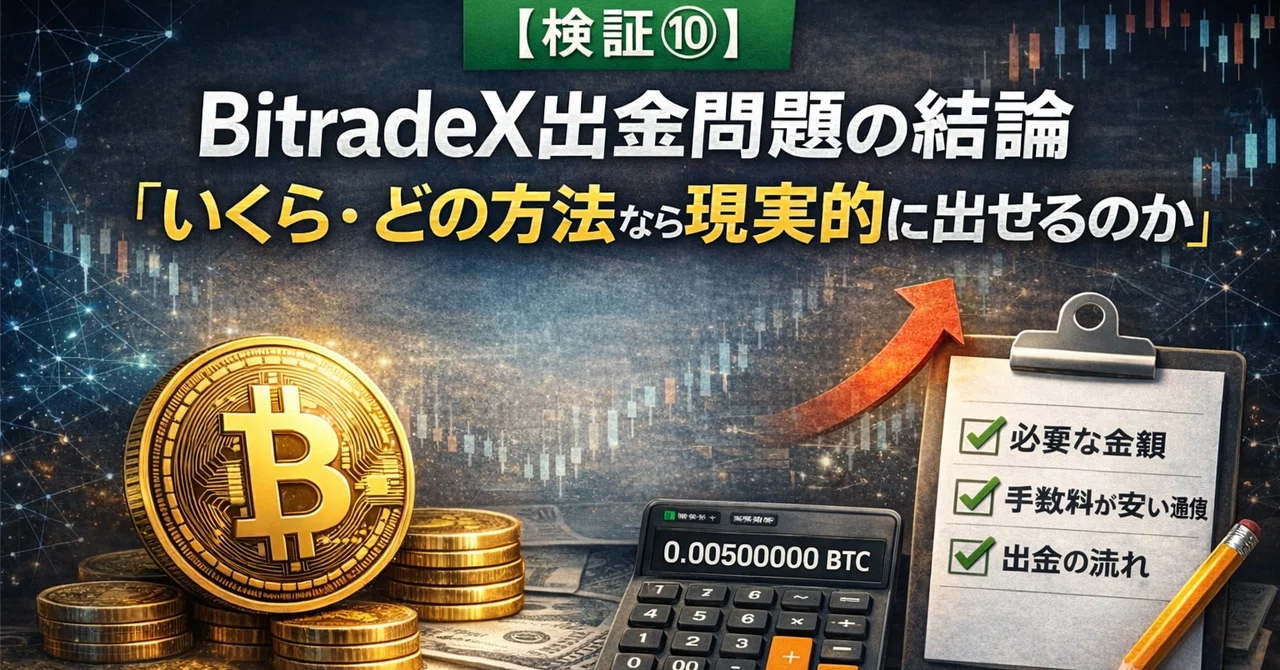 【検証⑩】BitradeX出金問題の結論｜BitradeX検証ログ@たに