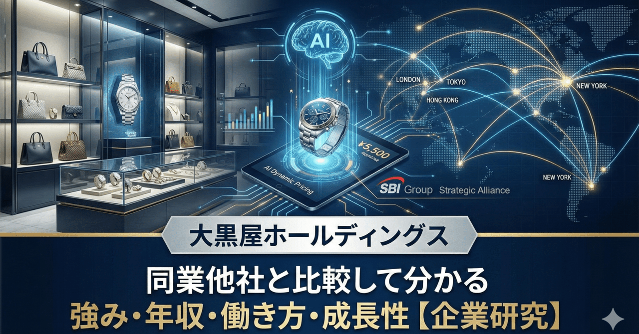 大黒屋ホールディングス｜同業他社と比較して分かる強み・年収・働き方・成長性【企業研究】｜出典つき企業研究ノート_note